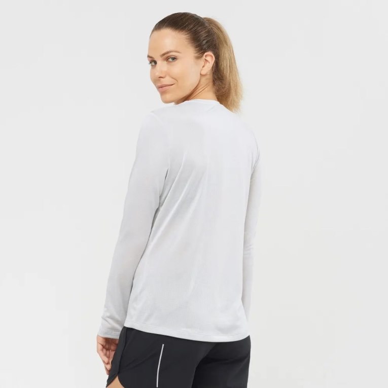 Dámské Tričko Salomon Agile Long Sleeve Bílé | CZ 03HQSUN